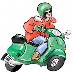 Motorroller Fahrer